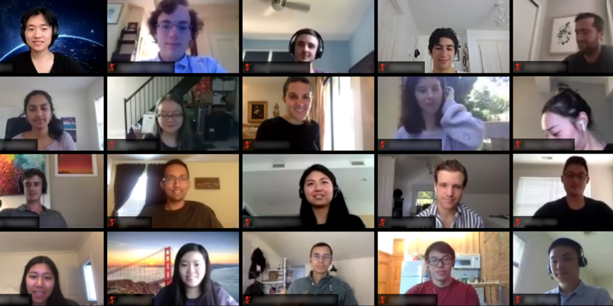 Screenshot of Two Sigma Interns on a virtual call